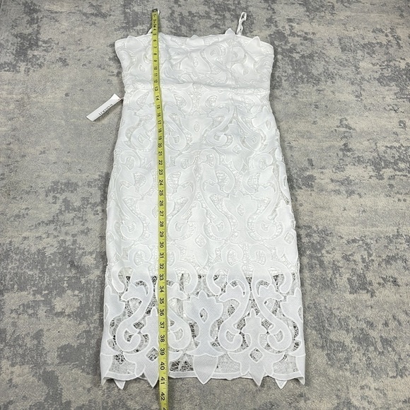 NWT Bardot Lina White Lace Midi Sheath Bridal Cocktail Party Dress Sz 6 - Picture 9 of 11